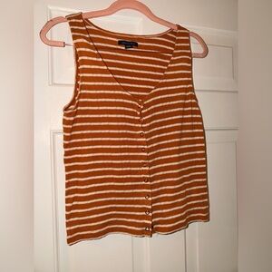 American Eagle Outfitters Rust and Cream Striped Blouse